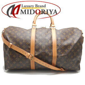 Louis Vuitton Monogram Keepall Bandouliere Boston Bag Brown